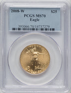 2008-W $25 Half-Ounce Gold Eagle Burnished PCGS SP70