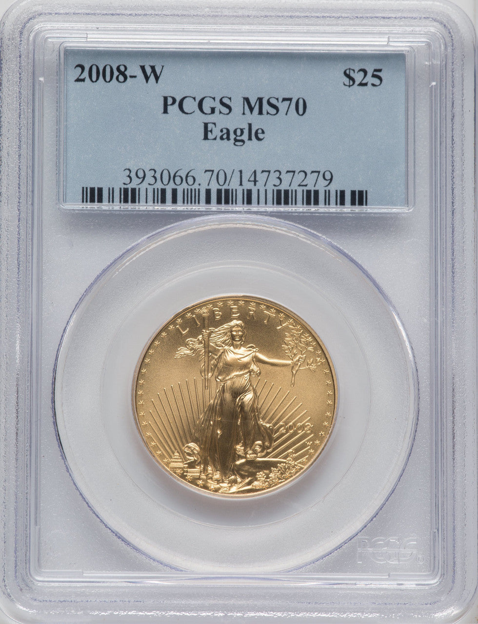 2008-W $25 Half-Ounce Gold Eagle Burnished PCGS SP70