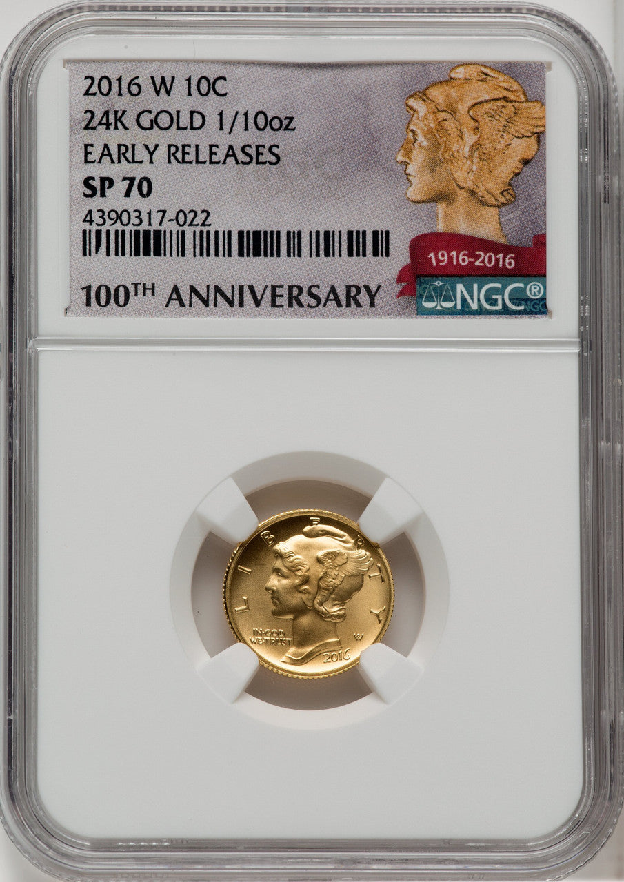 2016-W 10C-50C Gold Centennial Three Coin Set First Strike Modern Commemoratives NGC MS70