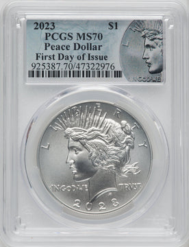 2023 $1 Peace First Day of Issue FDI Peace Label Modern Commemoratives PCGS MS70