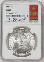 1884 $1 Kenneth Bressett Morgan Dollar NGC MS67