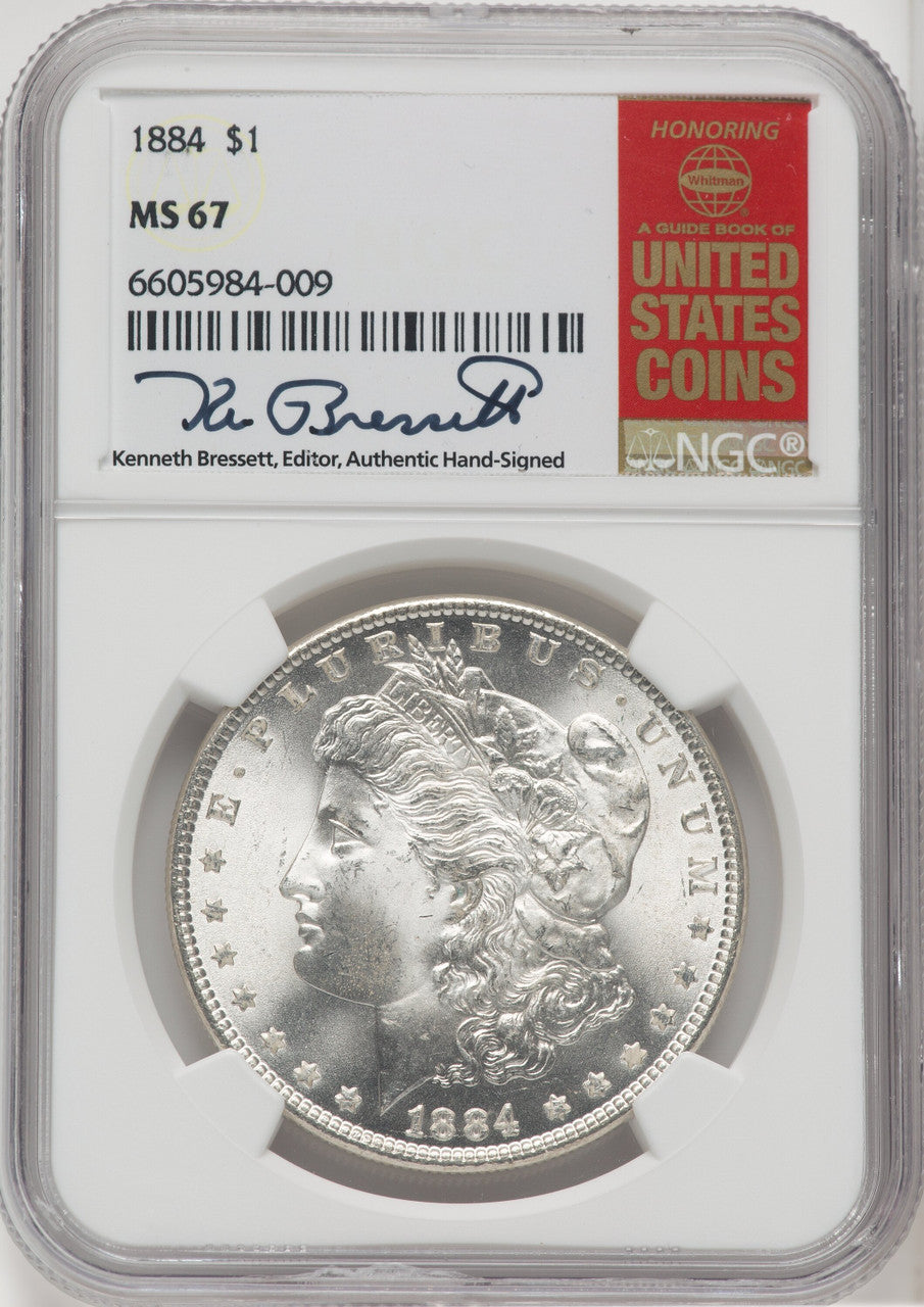 1884 $1 Kenneth Bressett Morgan Dollar NGC MS67