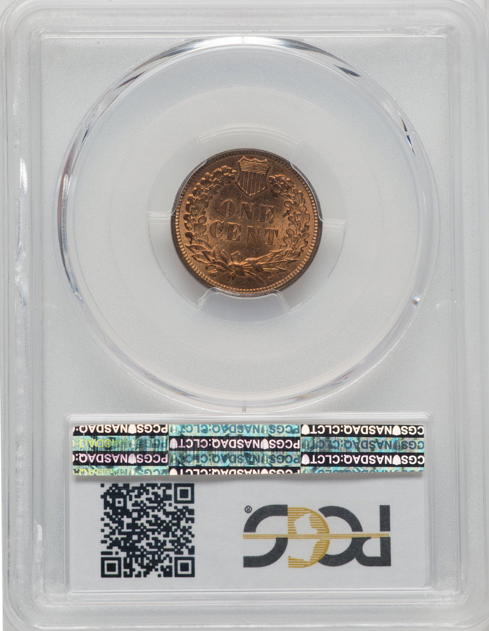 1892 1C RD Indian Cent PCGS MS65