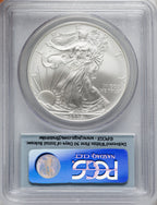 2008-W S$1 Silver Eagle Reverse of 2007 Burnished First Strike PCGS SP70