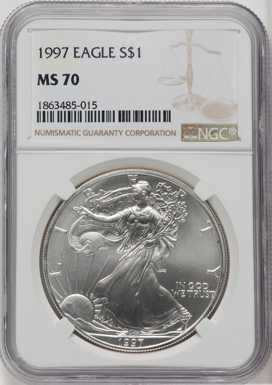 1997 S$1 Silver Eagle NGC MS70