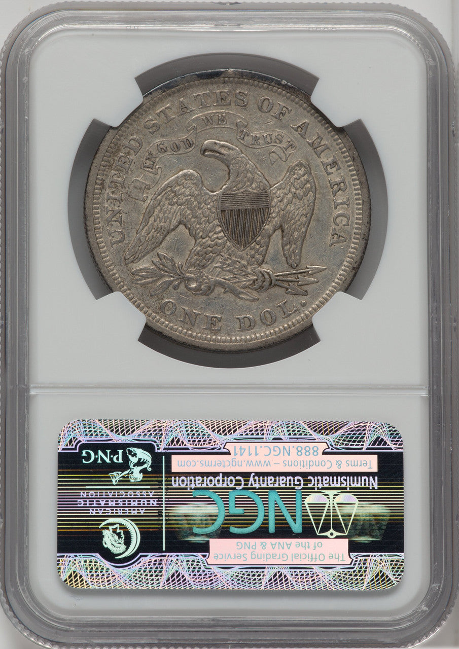 1869 S$1 Seated Dollar NGC AU53