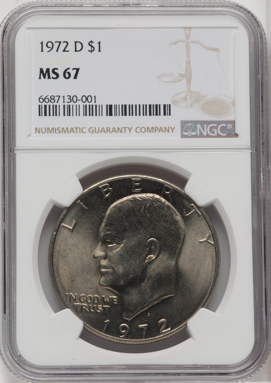 1972-D $1 Eisenhower Dollar NGC MS67
