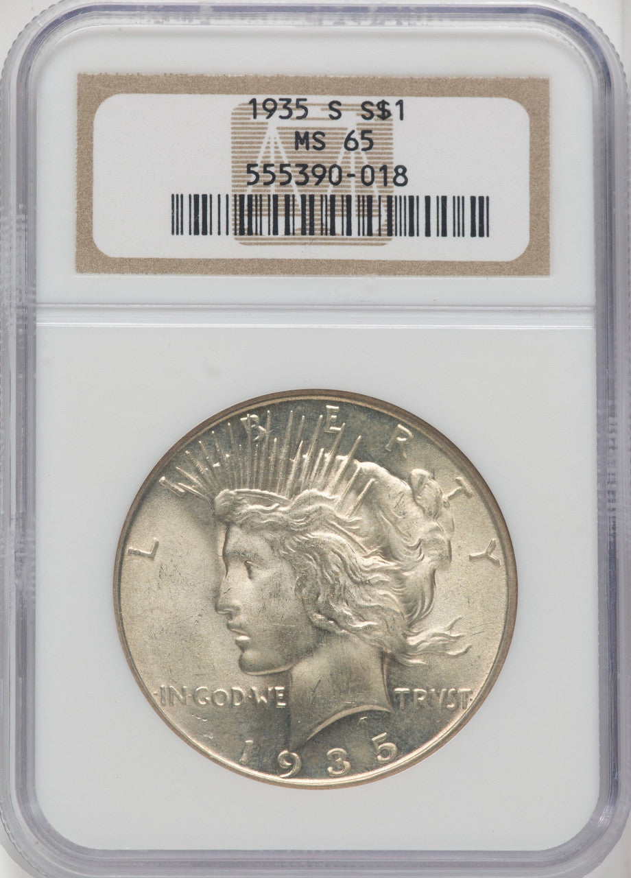 1935-S $1 Peace Dollar NGC MS65