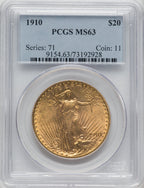 1910 $20 Saint-Gaudens Double Eagle PCGS MS63 (505331006)