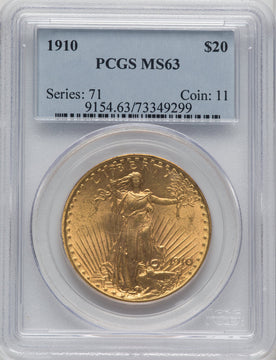 1910 $20 Saint-Gaudens Double Eagle PCGS MS63 (505331002)