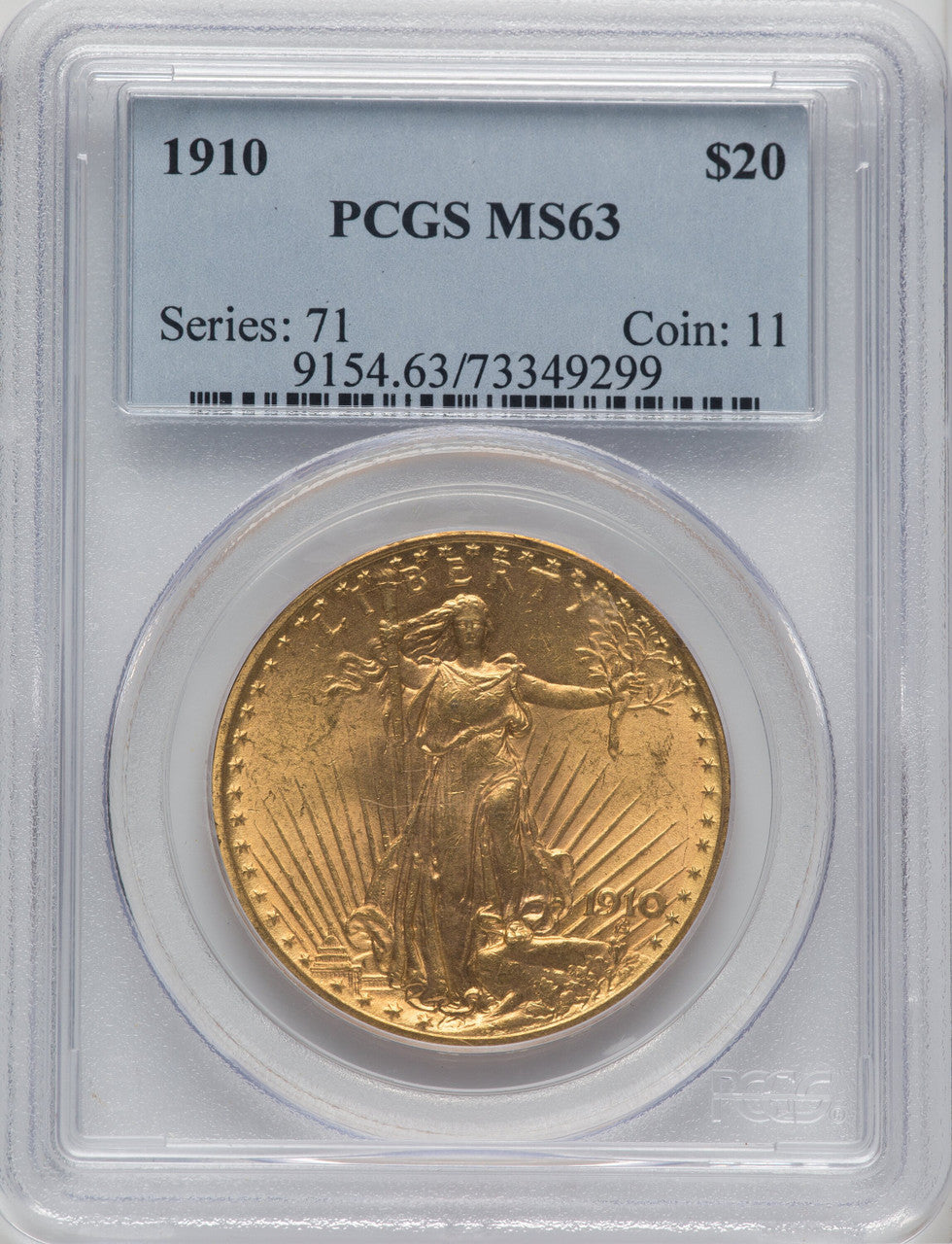 1910 $20 Saint-Gaudens Double Eagle PCGS MS63 (505331002)