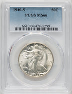 1940-S 50C Walking Liberty Half Dollar PCGS MS66