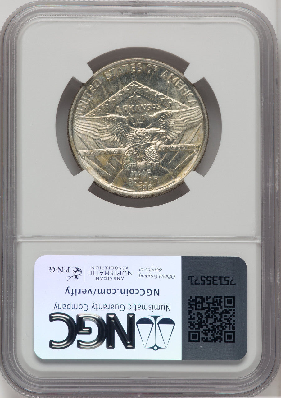 1938 50C Arkansas Commemorative Silver NGC MS66