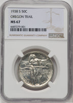 1938-S 50C Oregon Commemorative Silver NGC MS67
