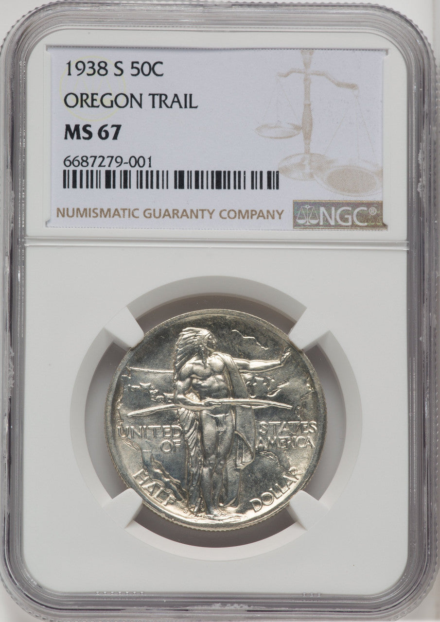 1938-S 50C Oregon Commemorative Silver NGC MS67