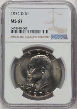 1974-D $1 Eisenhower Dollar NGC MS67