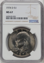 1974-D $1 Eisenhower Dollar NGC MS67