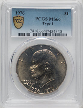 1976 $1 T1 Eisenhower Dollar PCGS MS66