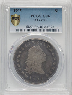 1795 S$1 Flowing Hair Two Leaves Early Dollar PCGS G6