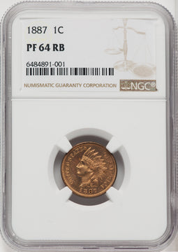 1887 1C RB Proof Indian Cent NGC PR64