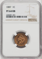 1887 1C RB Proof Indian Cent NGC PR64