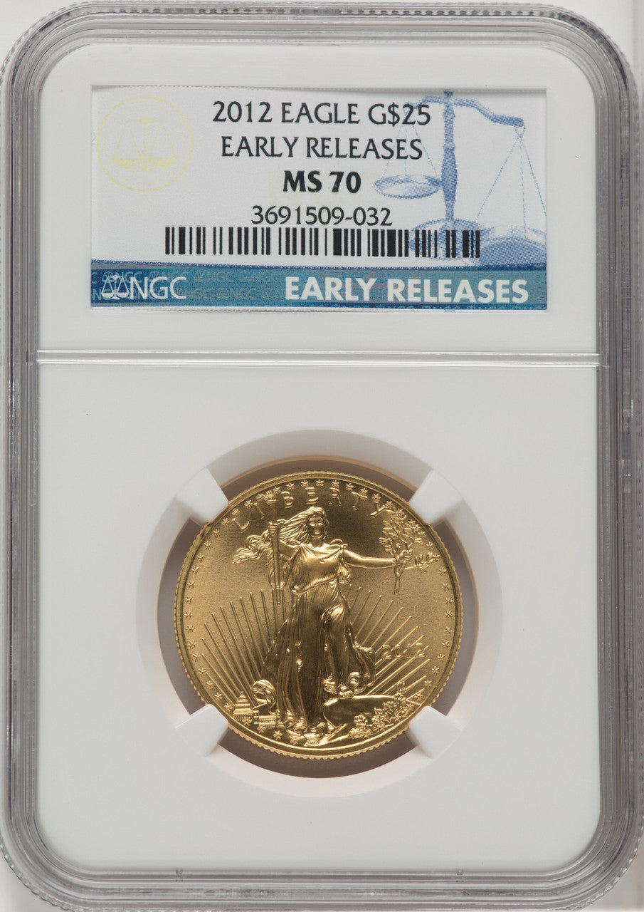 2012 $25 Half-Ounce Gold Eagle First Strike NGC MS70