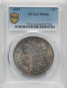 1891 $1 Morgan Dollar PCGS MS66