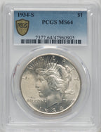 1934-S $1 Peace Dollar PCGS MS64