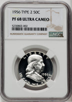 1956 50C Type 2 Proof Franklin Half Dollar NGC PR68