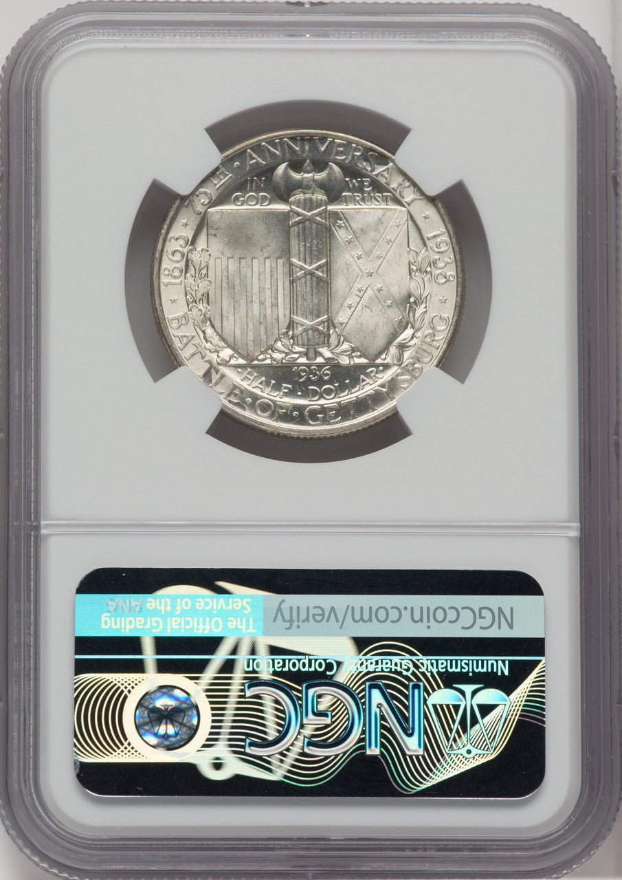 1936 50C Gettysburg Commemorative Silver NGC MS65
