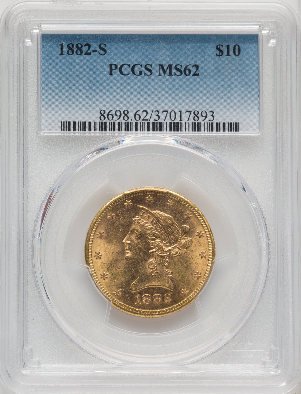 1882-S $10 Liberty Eagle PCGS MS62
