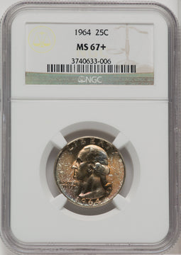 1964 25C Washington Quarter NGC MS67+