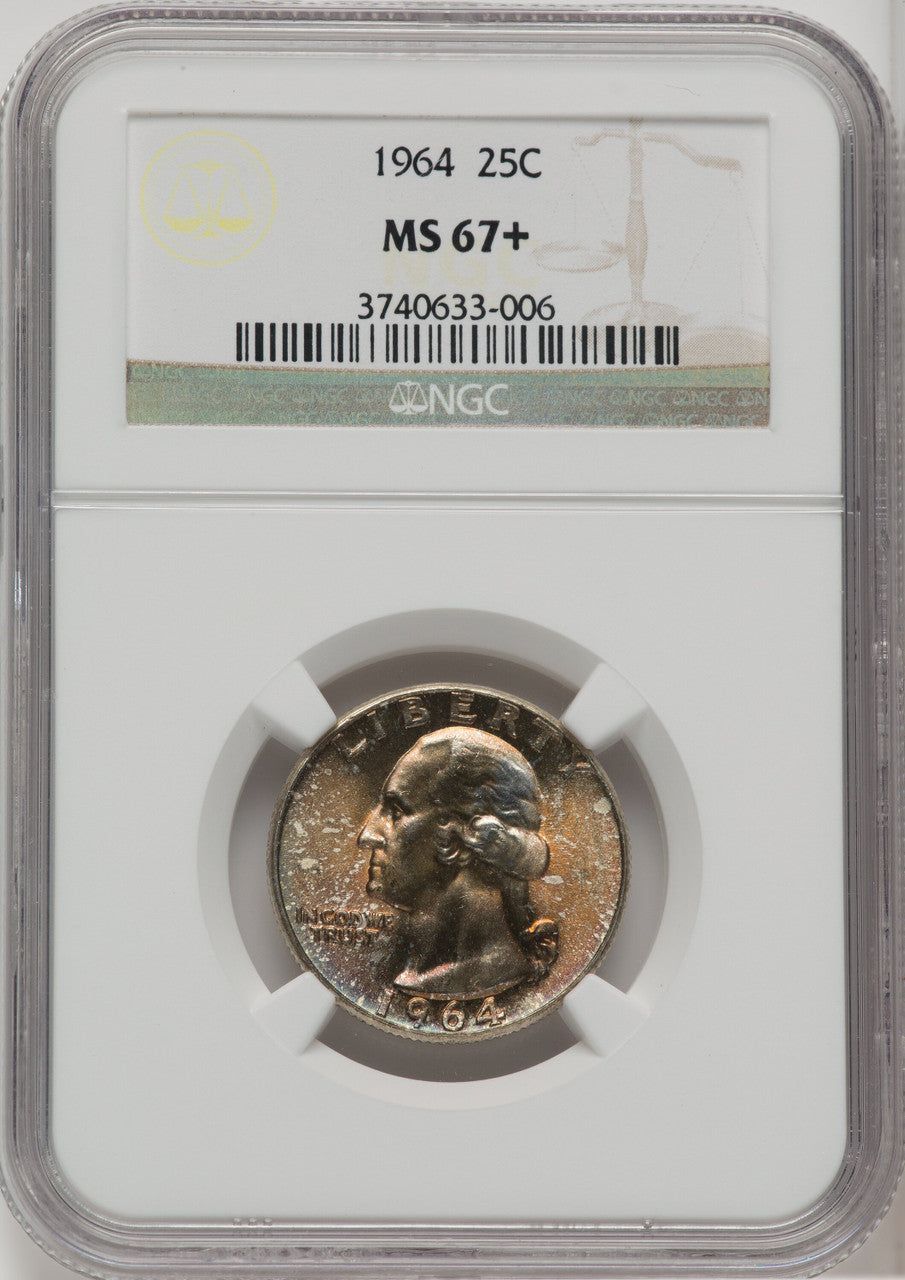 1964 25C Washington Quarter NGC MS67+