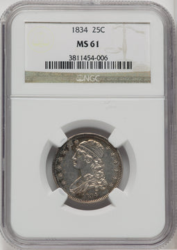 1834 25C Bust Quarter NGC MS61