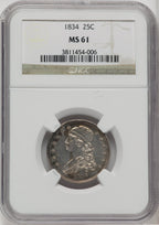 1834 25C Bust Quarter NGC MS61