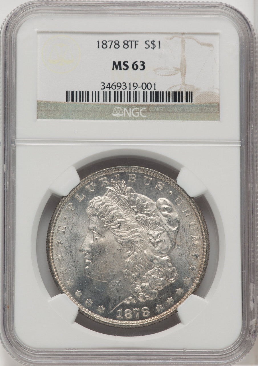 1878 8TF $1 Morgan Dollar NGC MS63