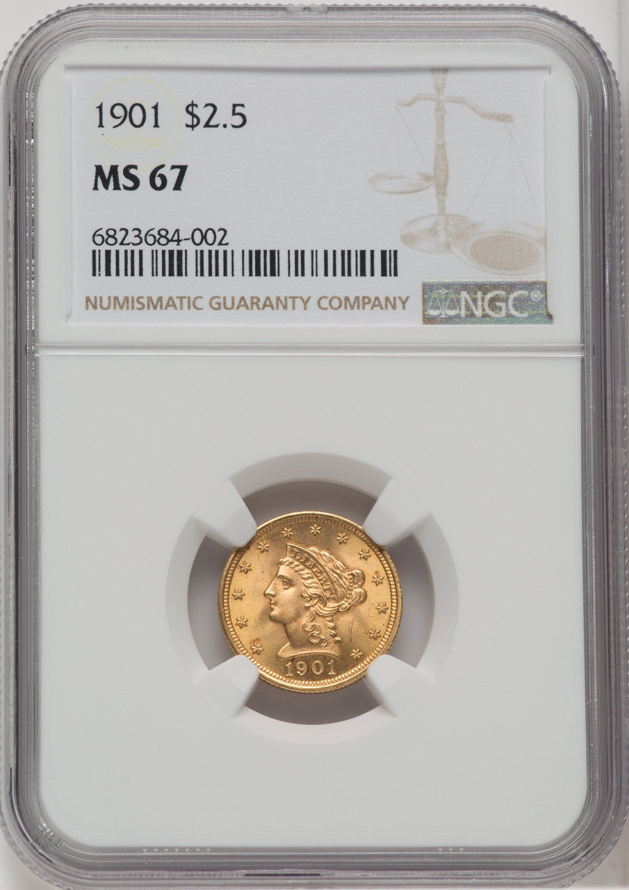 1901 $2.50 Liberty Quarter Eagle NGC MS67