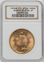1908 NM $20 Wells Fargo Saint-Gaudens Double Eagle NGC MS67 (764786057)