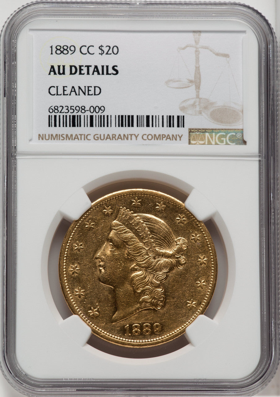 1889-CC $20 Liberty Double Eagle Details NGC AU50