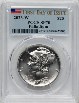 2023-W $25 Palladium First Day of Issue PCGS SP70
