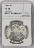 1890 $1 Morgan Dollar NGC MS66