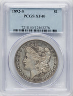 1892-S Morgan Dollar PCGS XF40