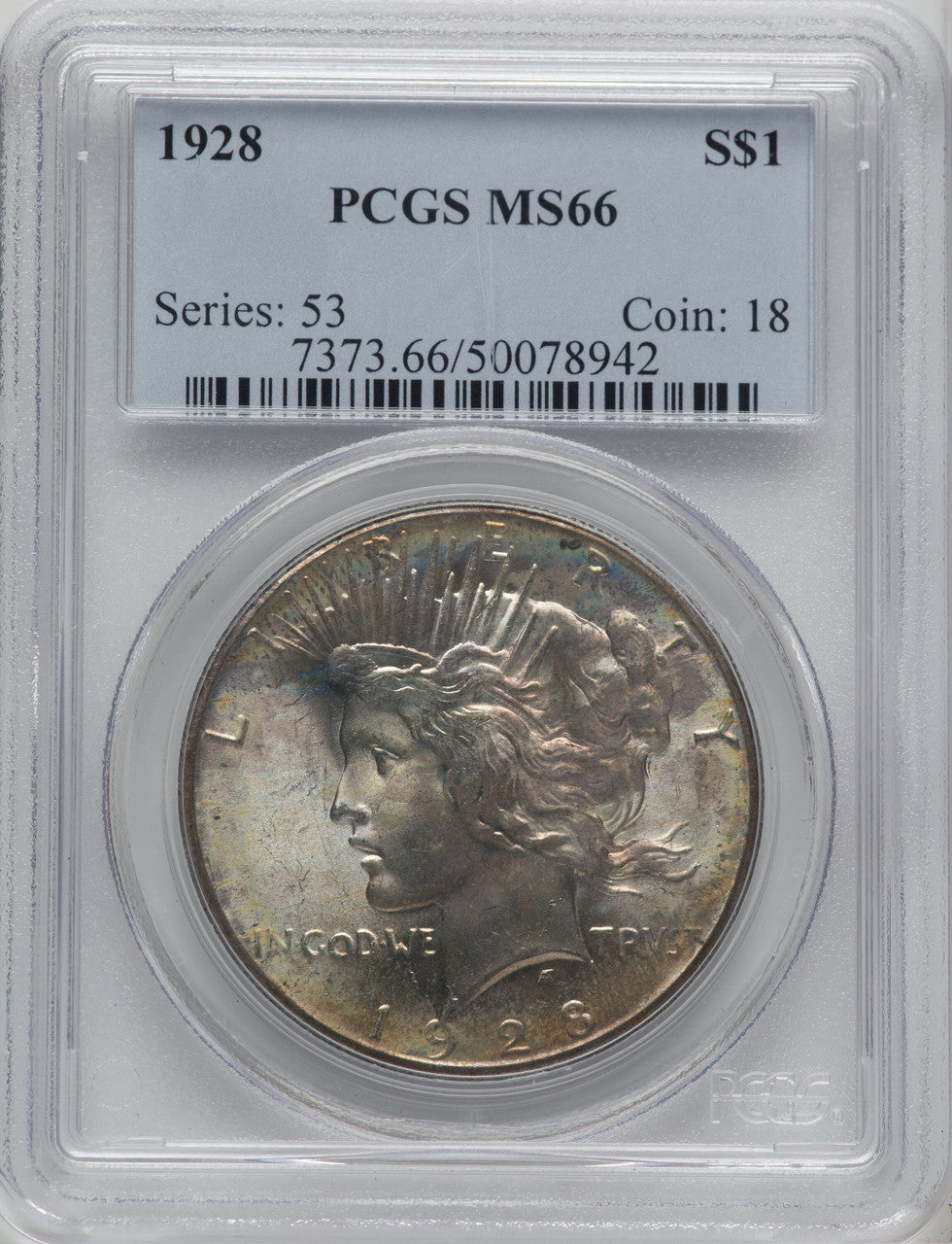1928 $1 Peace Dollar PCGS MS66