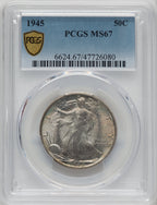 1945 50C Walking Liberty Half Dollar PCGS MS67