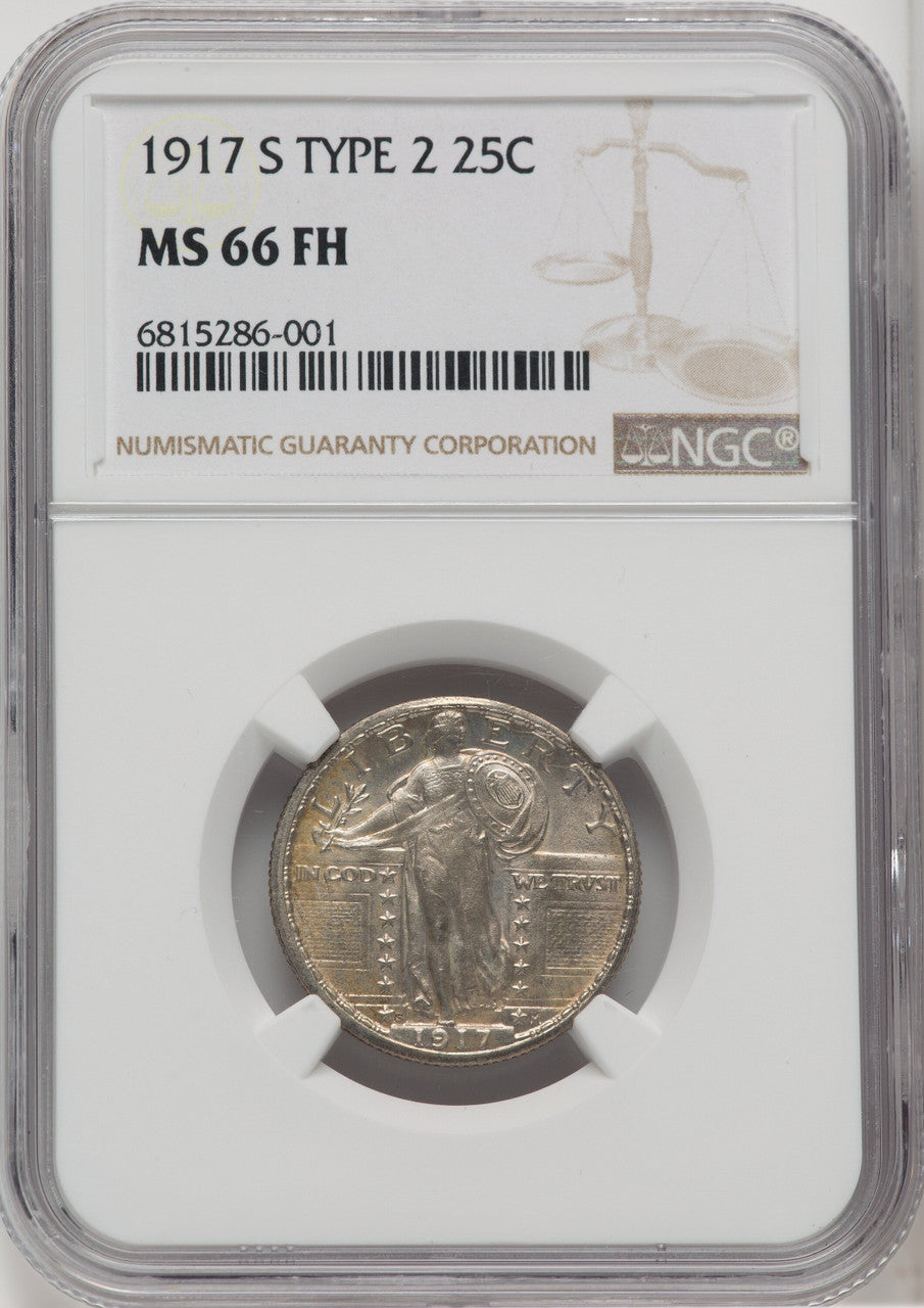 1917-S Type Two FH Standing Liberty Quarter NGC MS66