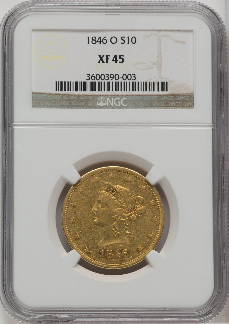 1846-O $10 Liberty Eagle NGC XF45