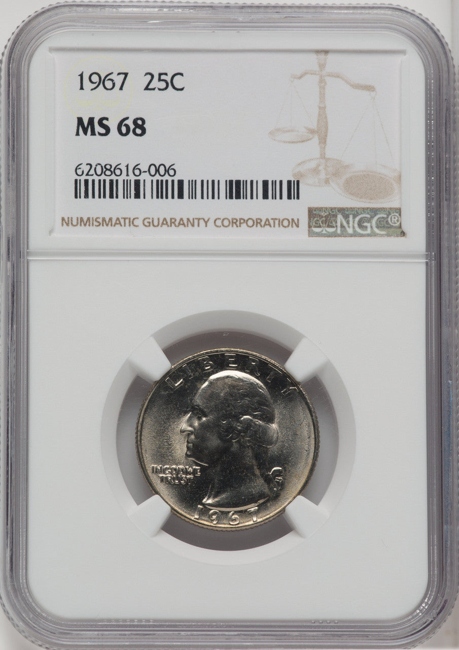 1967 25C Washington Quarter NGC MS68