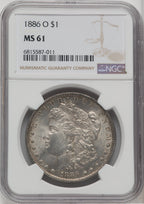 1886-O $1 Morgan Dollar NGC MS61