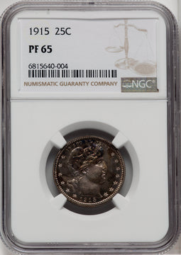 1915 25C Proof Barber Quarter NGC PR65