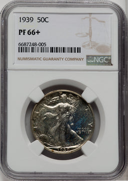 1939 50C Proof Walking Liberty Half Dollar NGC PR66+